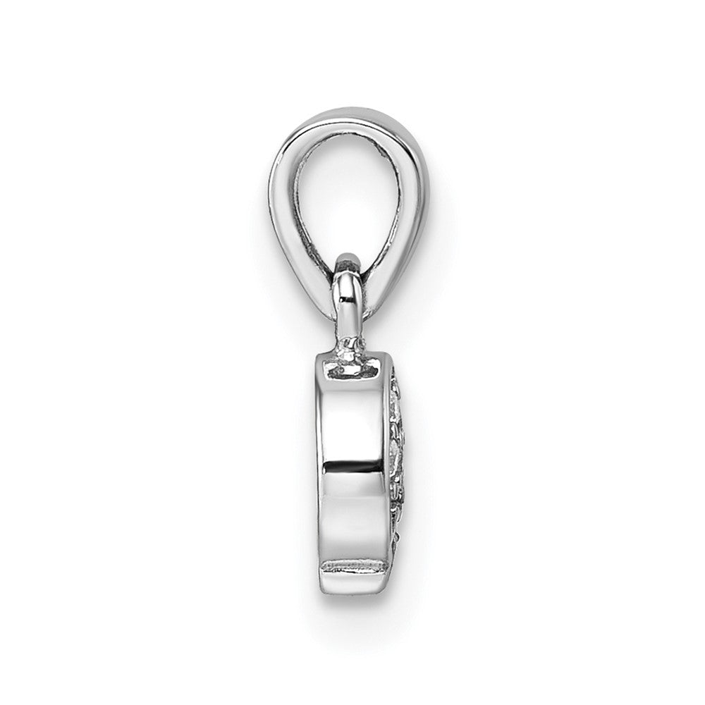 Sterling Silver RH-plated Enameled and CZ Ice Cream Cone Pendant