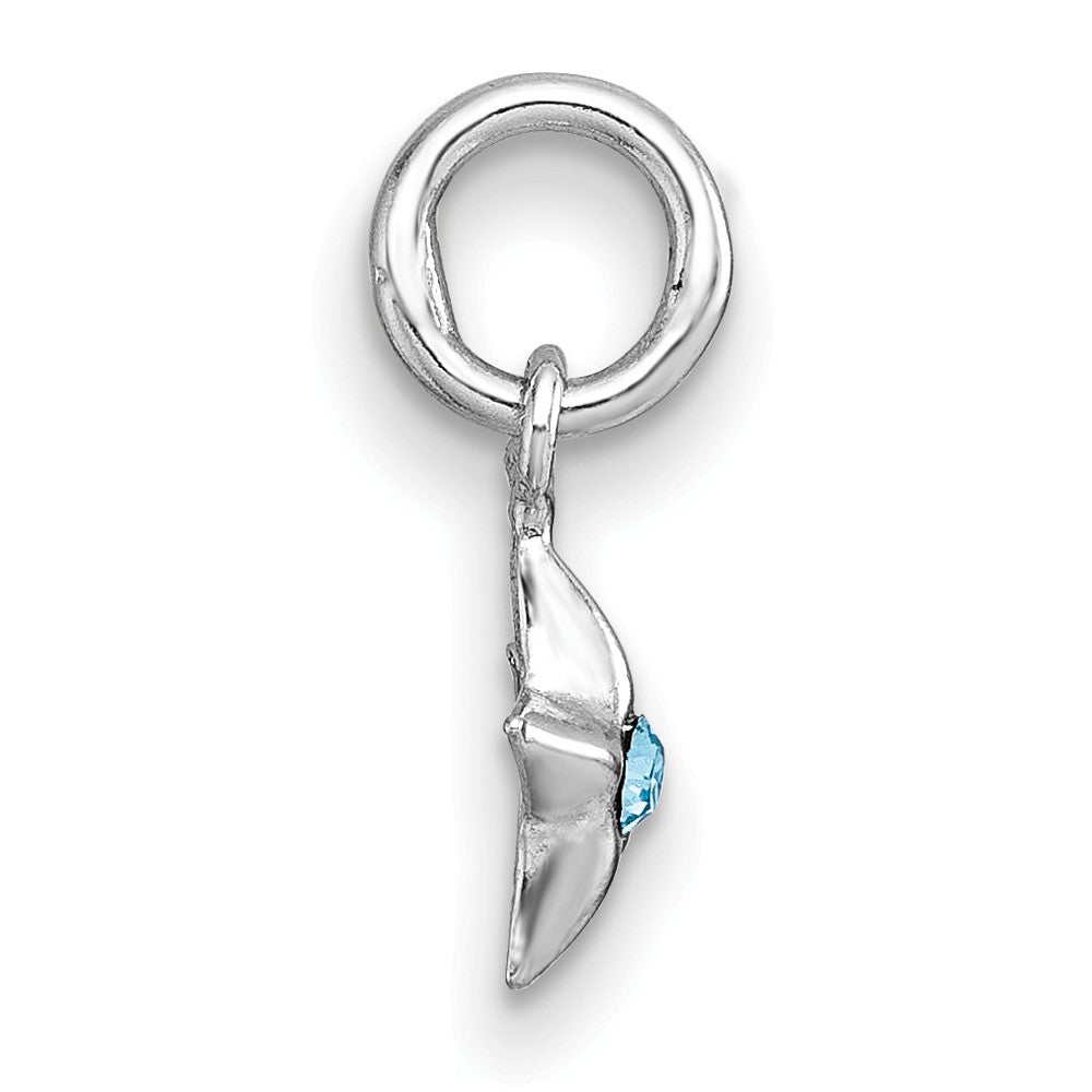 Sterling Silver Madi K RH-plated Blue Crystal Star Petite Pendant