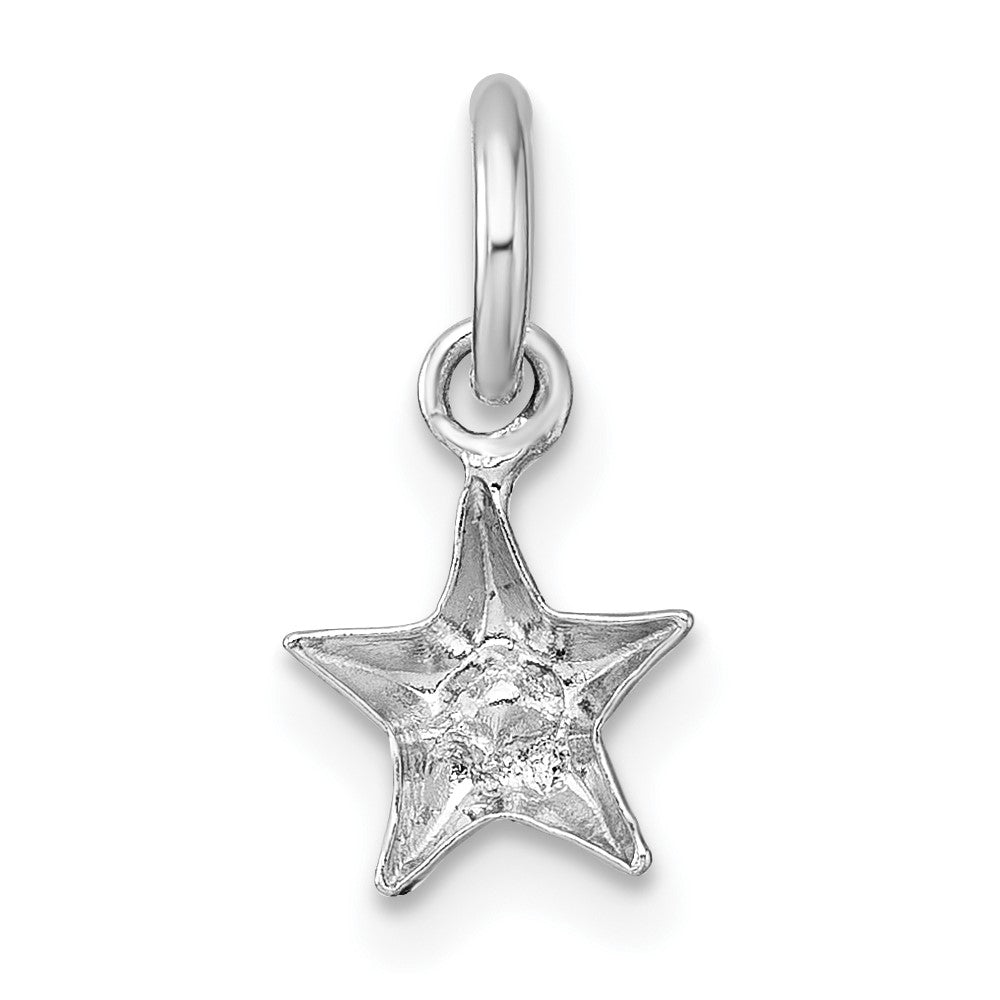 Sterling Silver Madi K RH-plated Blue Crystal Star Petite Pendant