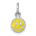 SS Madi K RH-plated Enamel Yellow Smiley Face Petite Pendant