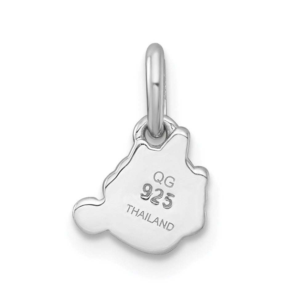 Sterling Silver Rhodium-plated Enamel Unicorn Cupcake Pendant