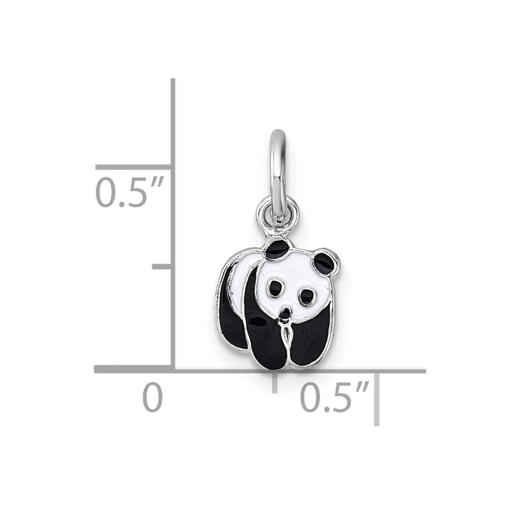 SS Madi K RH-plated Enamel Black And White Panda Pendant