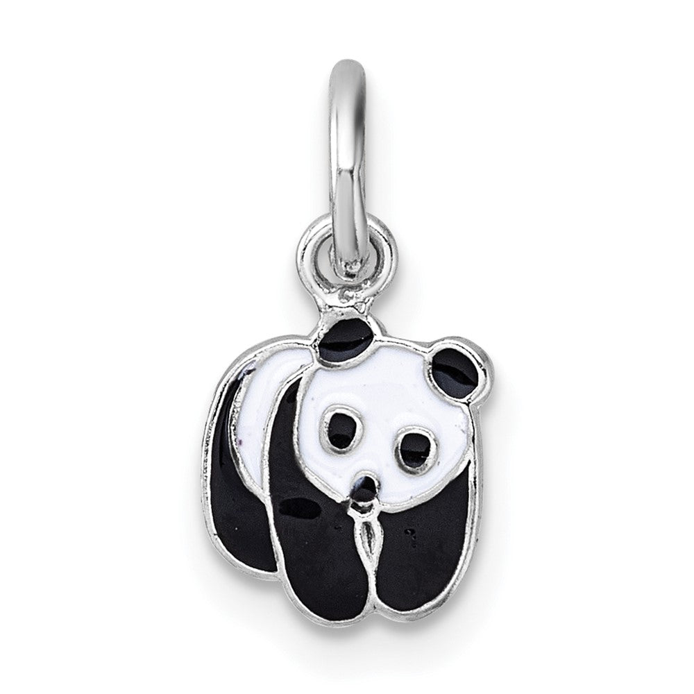 SS Madi K RH-plated Enamel Black And White Panda Pendant