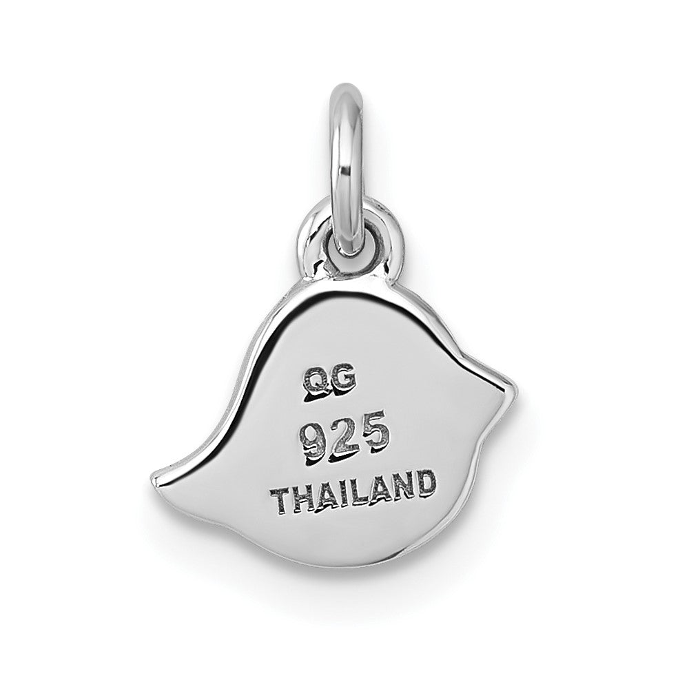 Sterling Silver Rhodium-plated Brushed Bird Pendant