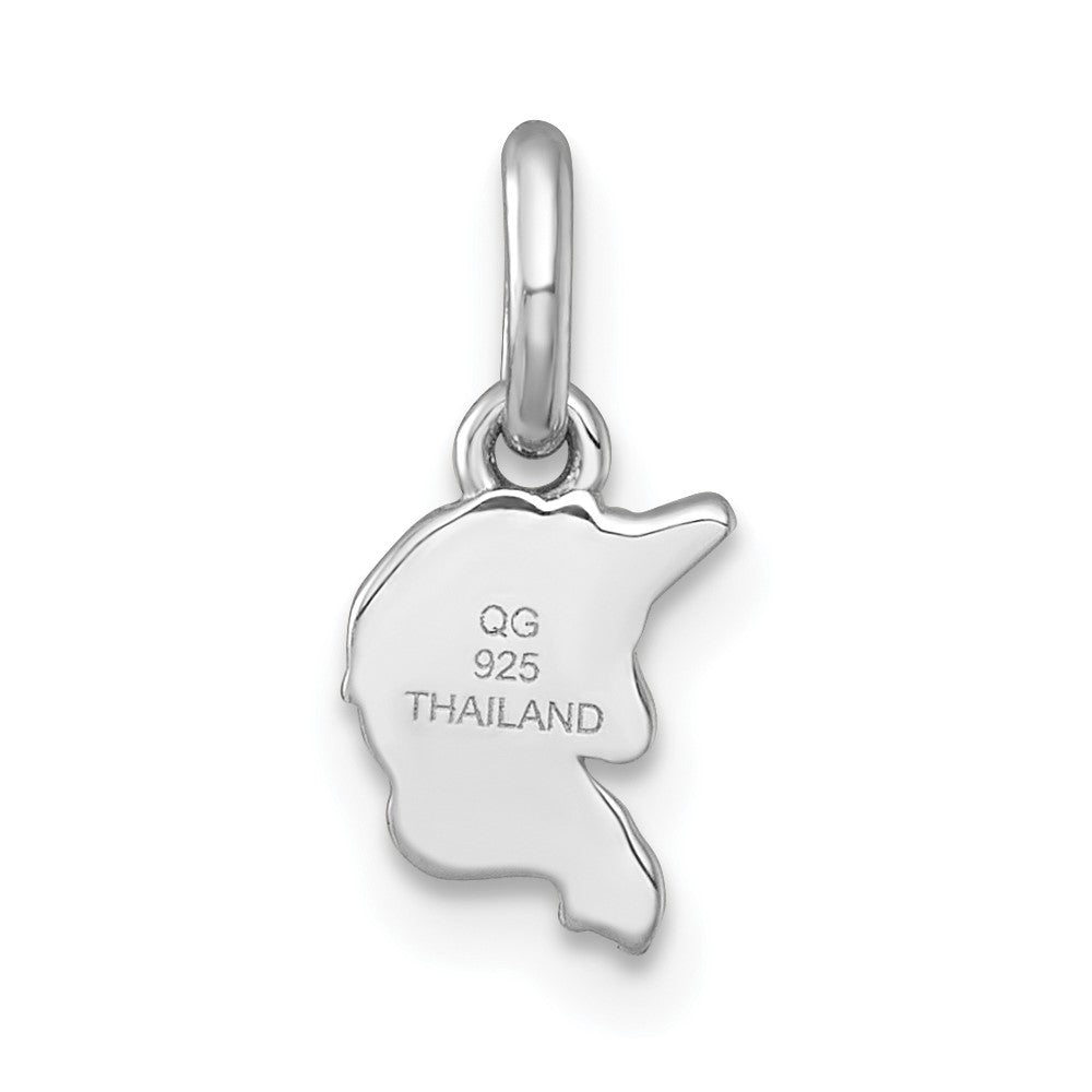 Sterling Silver Rhodium-plated Enamel Unicorn Head Pendant