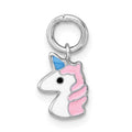 Sterling Silver Madi K RH-plated Enamel Unicorn Pendant