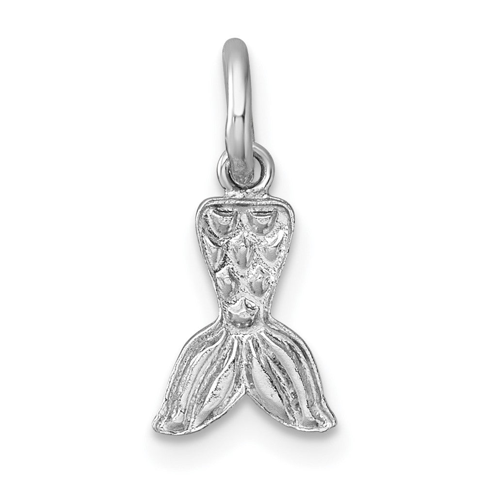 Sterling Silver Madi K RH-plated Enamel Mermaid Tail Pendant