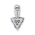 Sterling Silver Rhodium-plated Polished Sapphire Pendant
