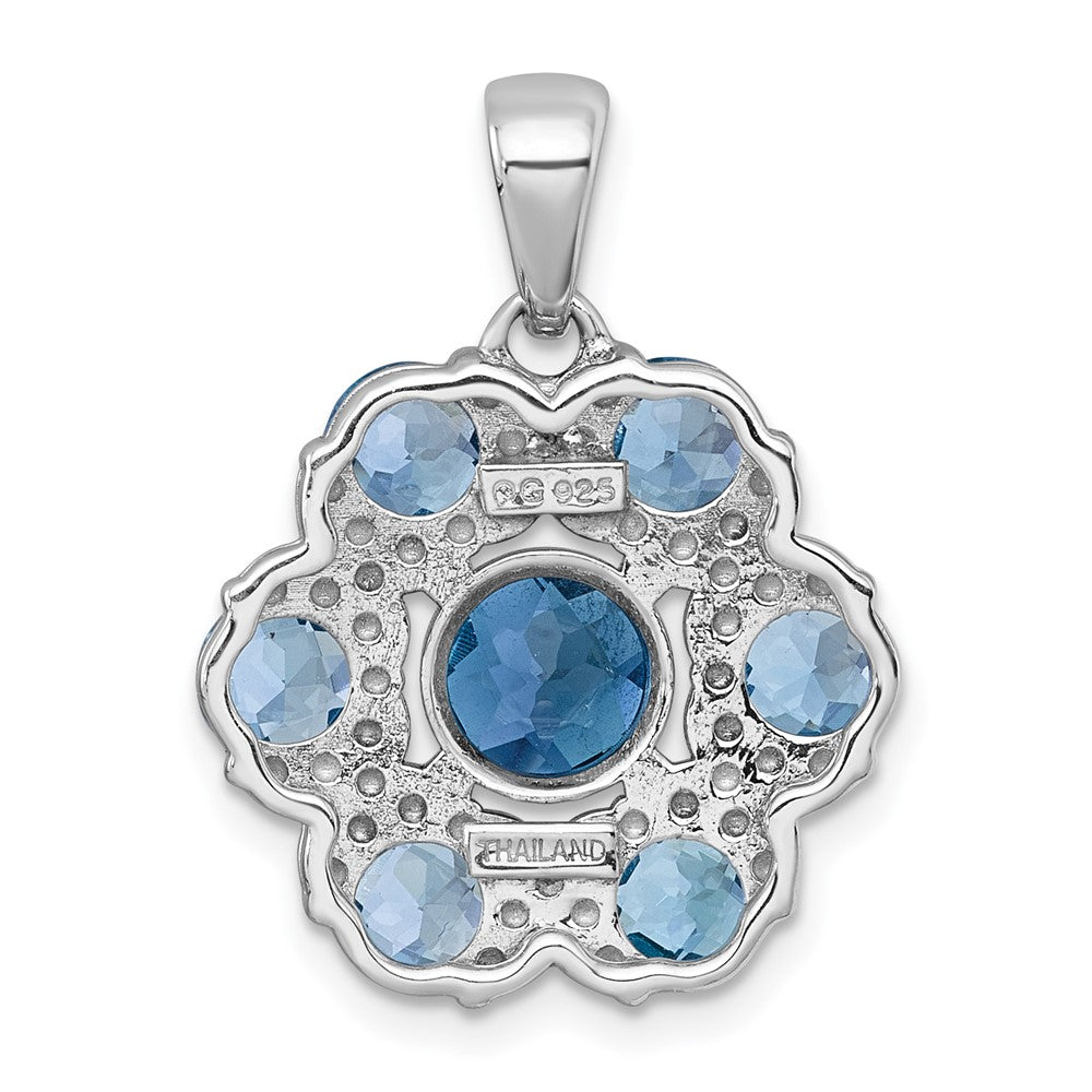 SS RH-pltd Polished London BT/Light Swiss BT Flower Pendant