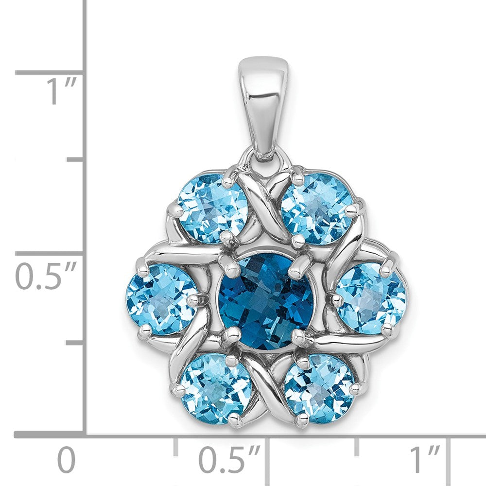 SS RH-pltd Polished London BT/Light Swiss BT Flower Pendant
