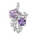 SS RH-pltd Textured AM/Rose de France Quartz Floral Chain Slide