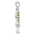 Sterling Silver RH-plated Polished Fancy Peridot Bamboo Pendant