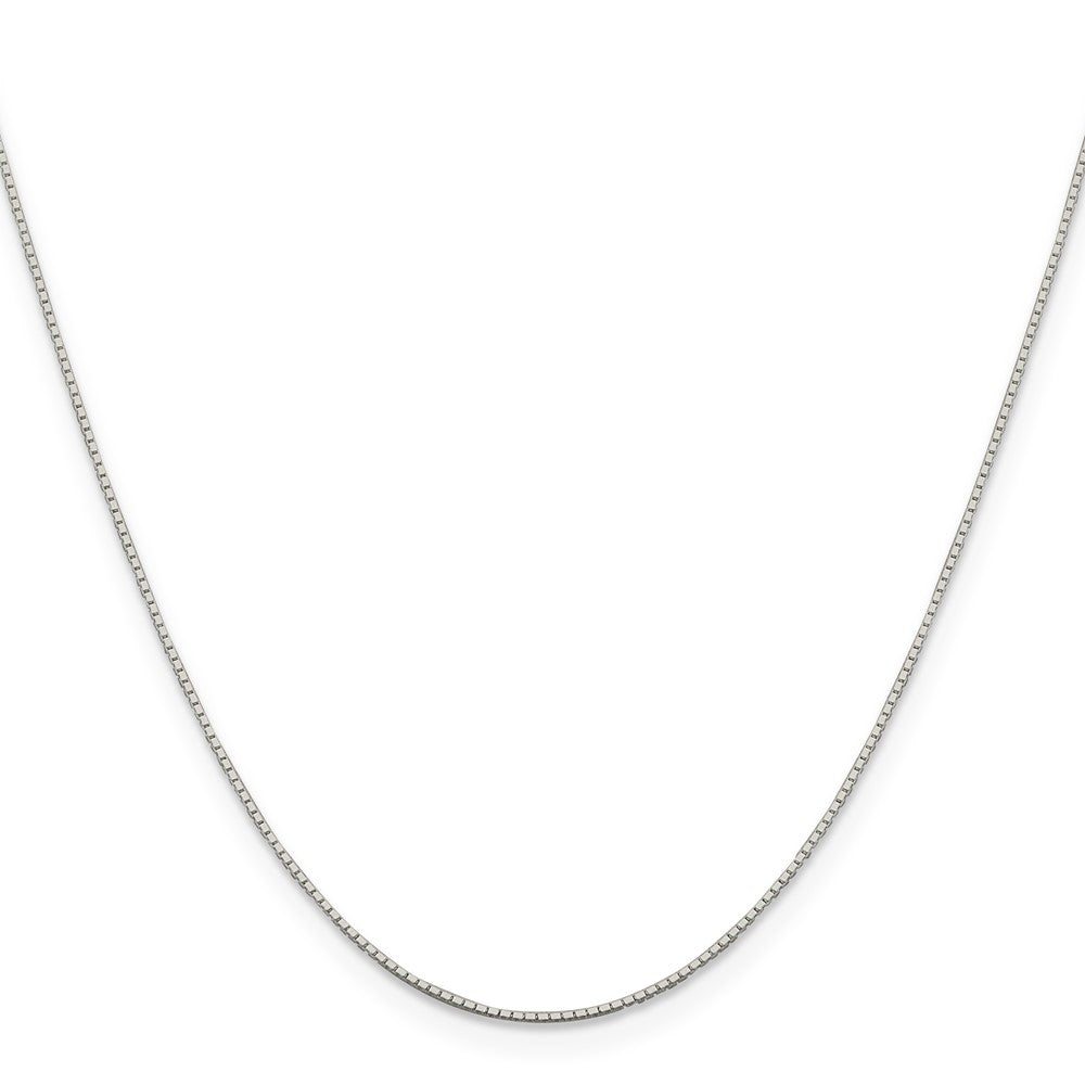 Sterling Silver Rhodium-plated .6mm Mirror Box Chain w/ ext.