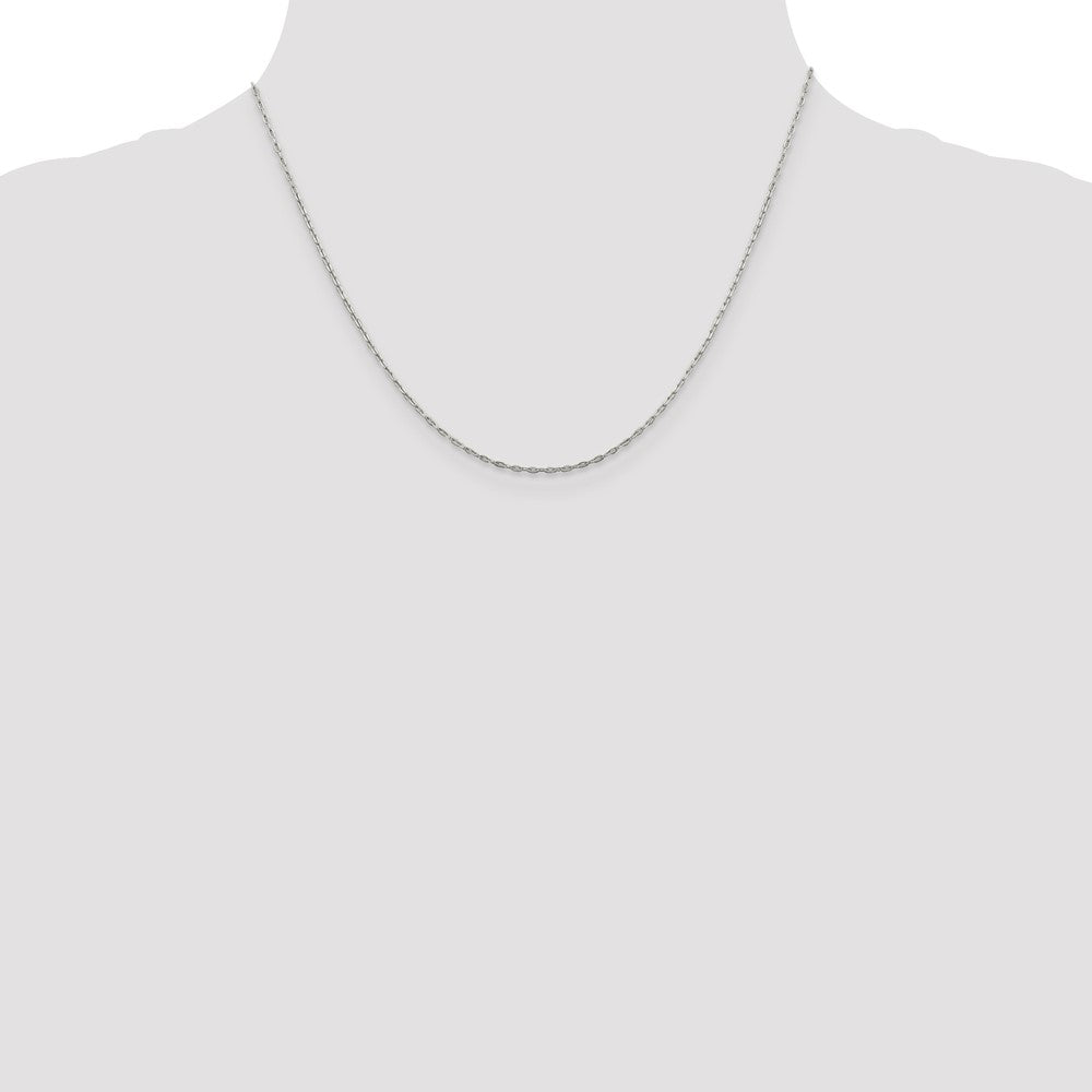 Sterling Silver 1.4mm Flat Oval Cable Chain w/ ext.