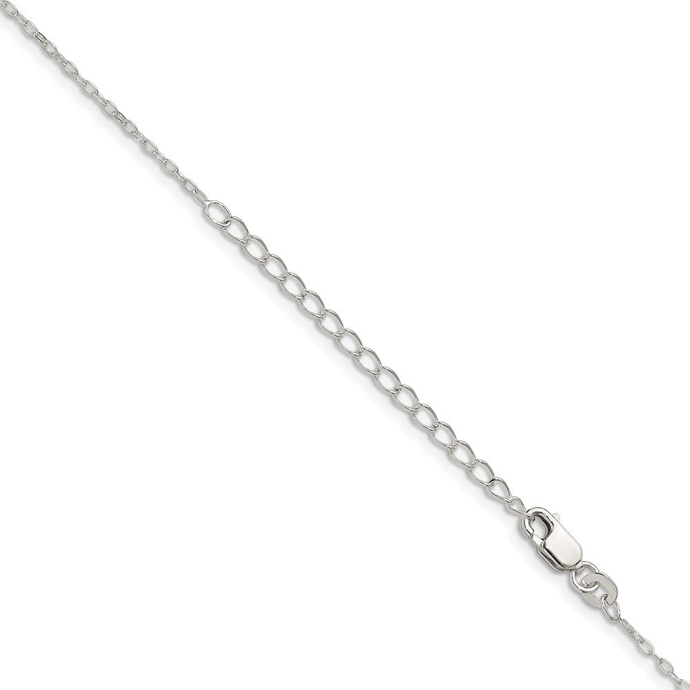 Sterling Silver 1.4mm Flat Oval Cable Chain w/ ext.