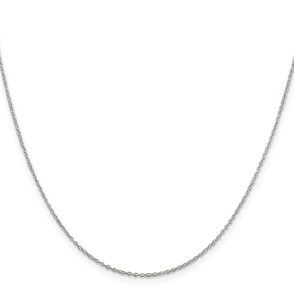 Sterling Silver Rhodium-plated 1.1mm Forzantine Cable Chain