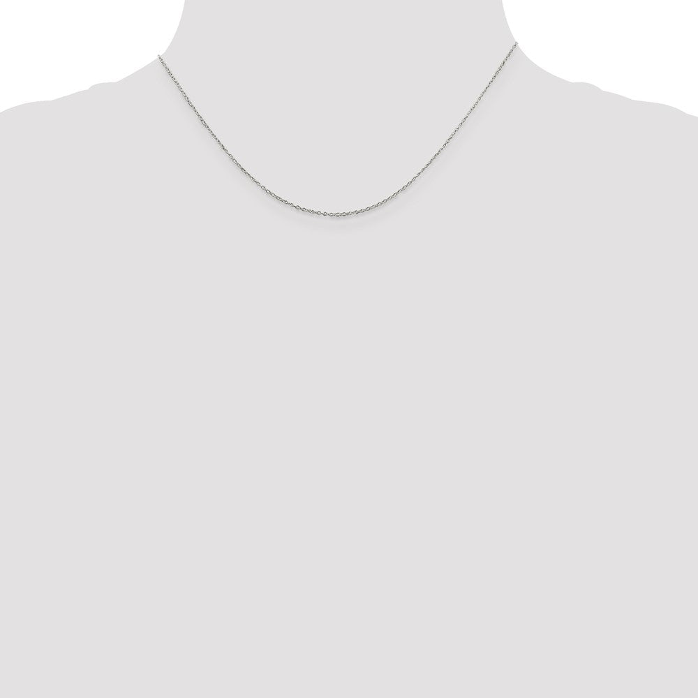 Sterling Silver Rhodium-plated 1.1mm Forzantine Cable Chain