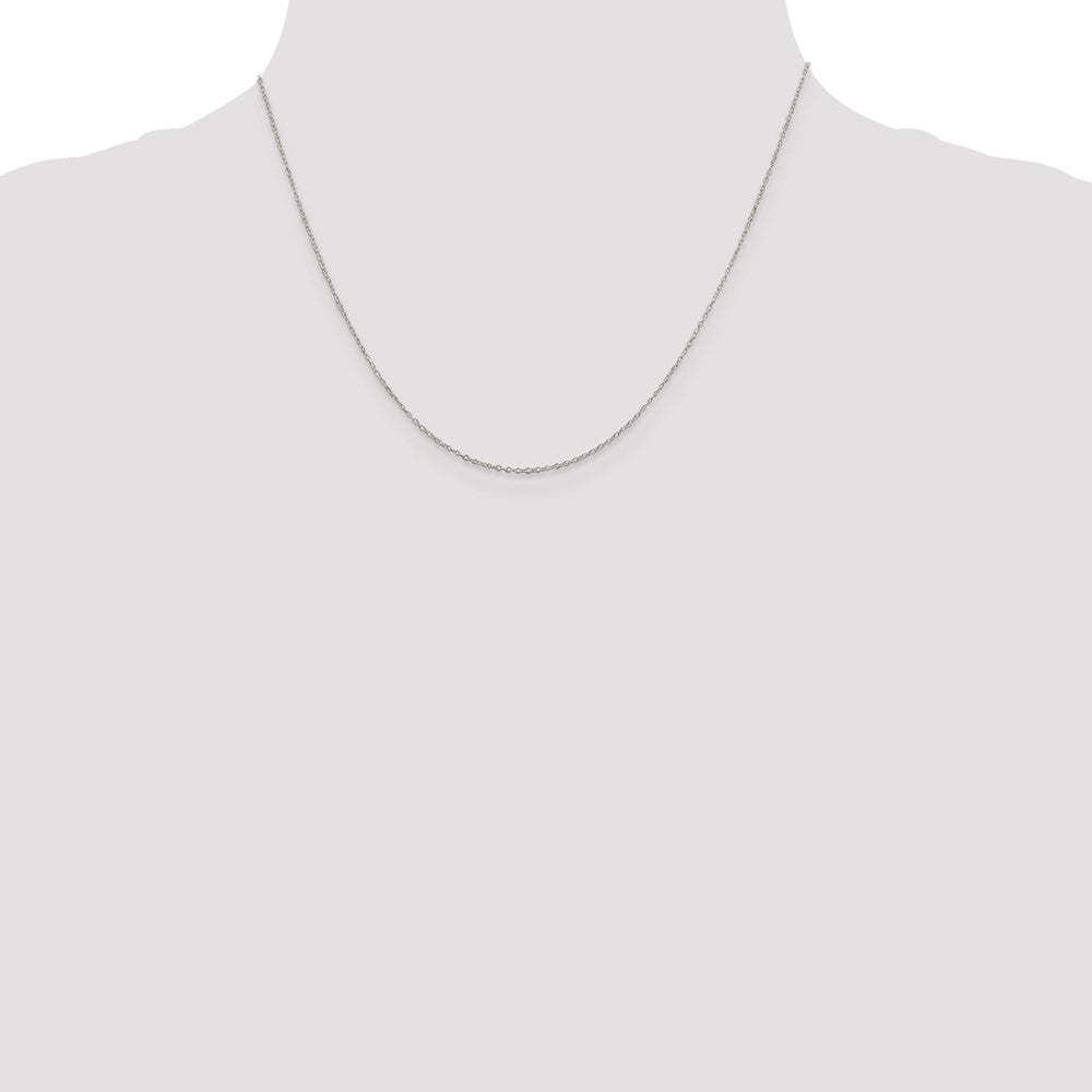 Sterling Silver Rhodium-plated 1.1mm Forzantine Cable Chain w/ ext.