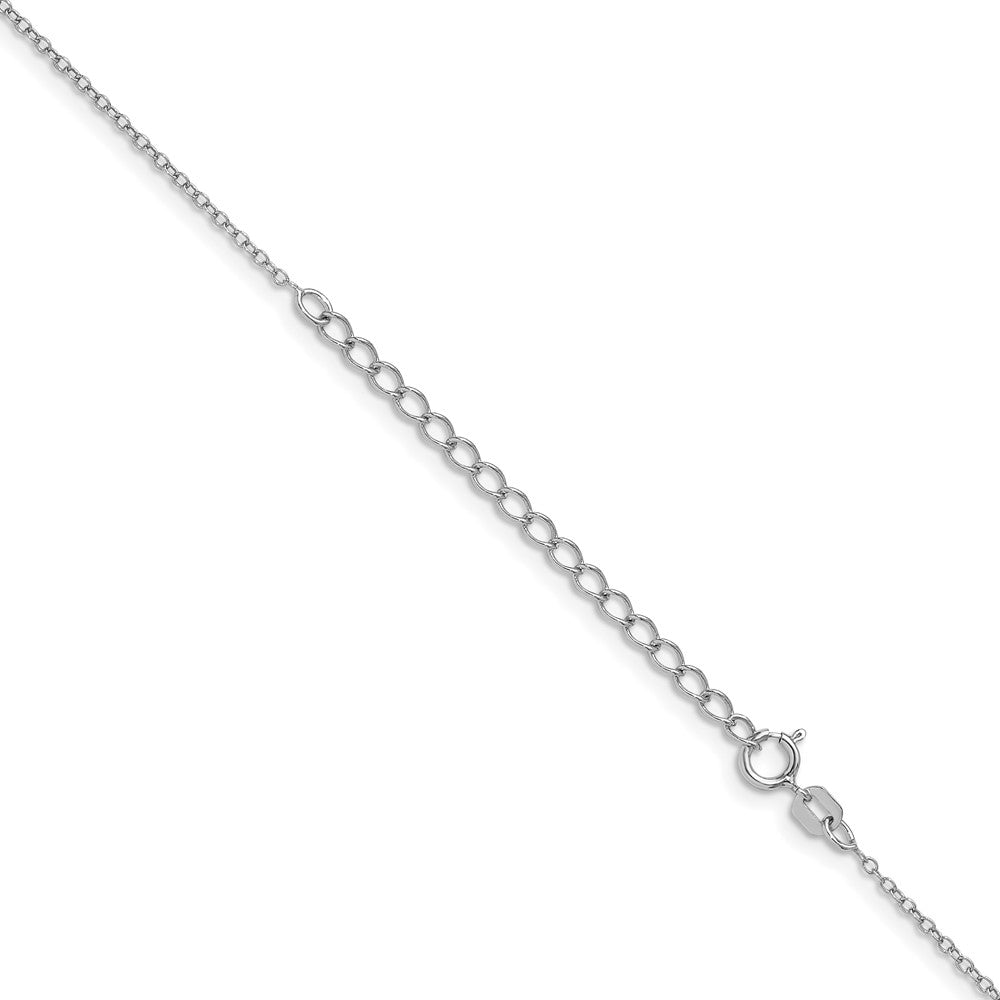 Sterling Silver Rhodium-plated 1.1mm Forzantine Cable Chain w/ ext.