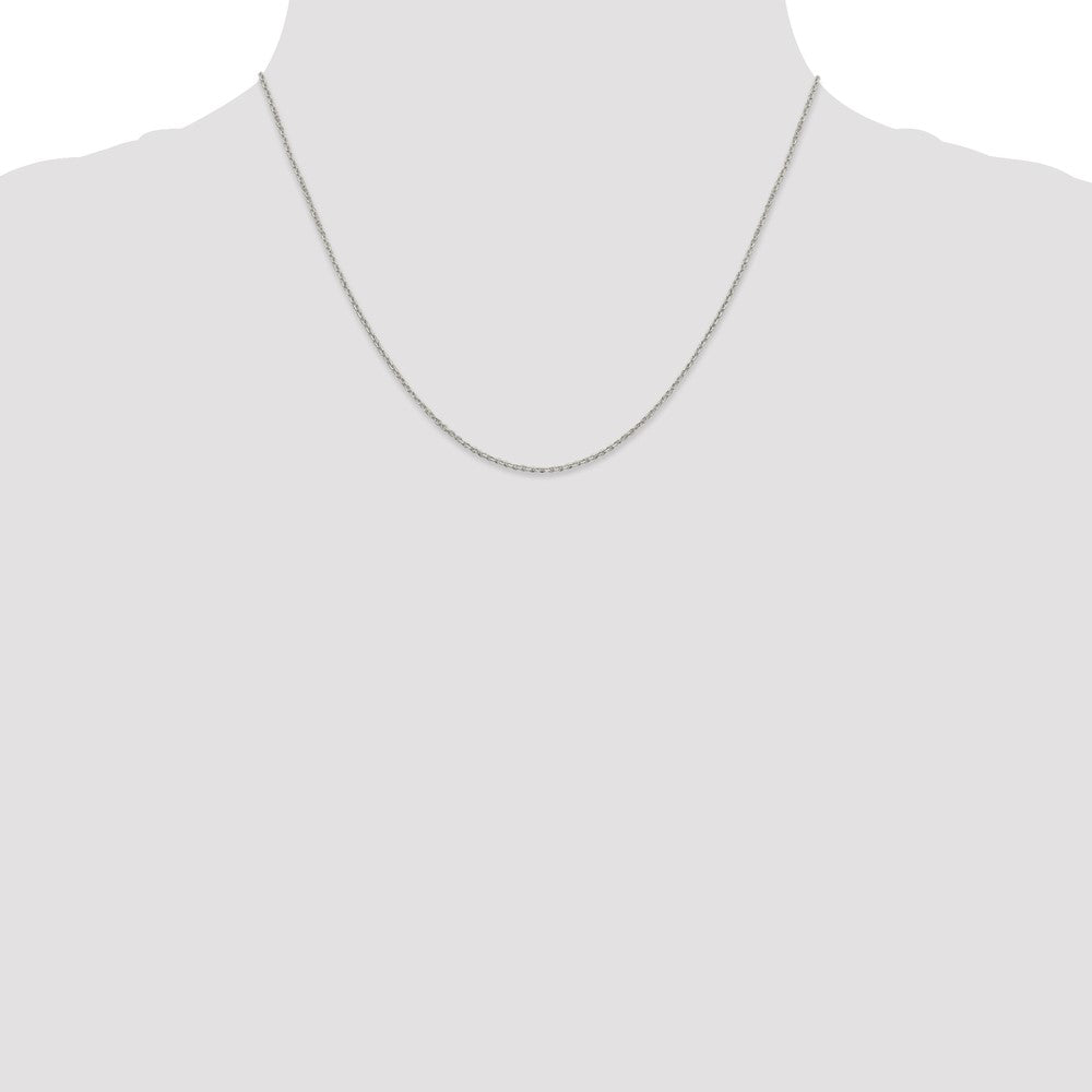 Sterling Silver 1.25mm Diamond-cut Forzantine Cable Chain w/ ext.