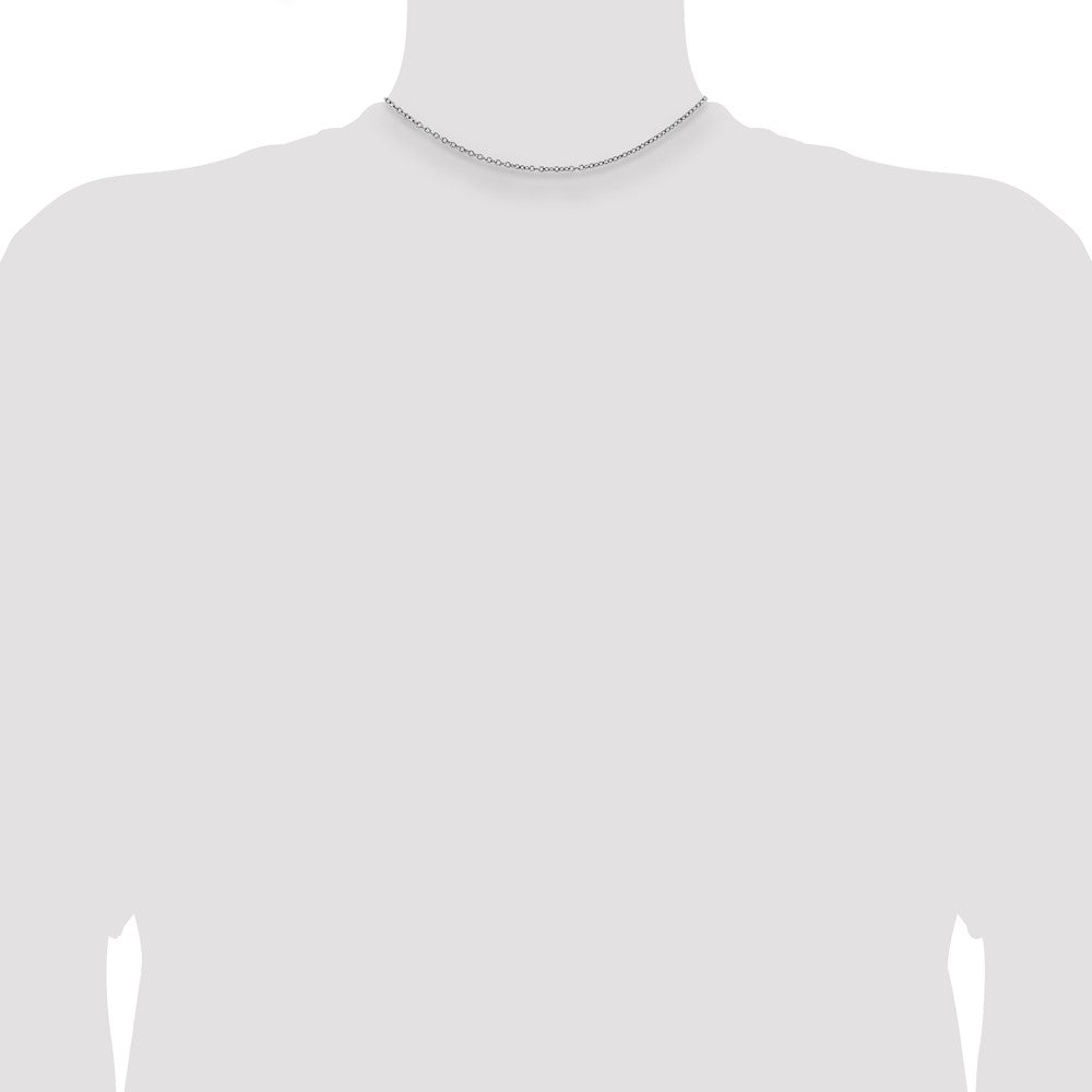 Sterling Silver 1mm Rhodium-plated Cable Chain