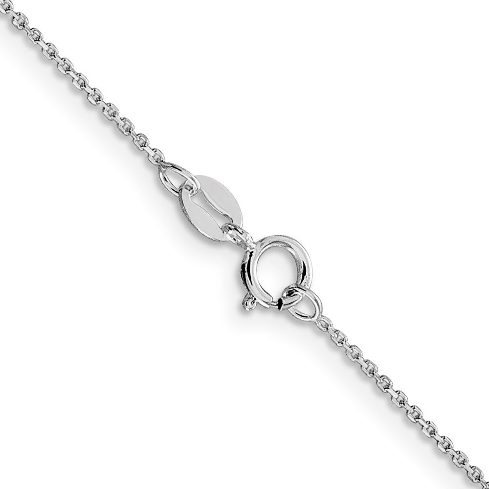 Sterling Silver Rhodium-plated 1mm 8 Sided D/C Cable Chain