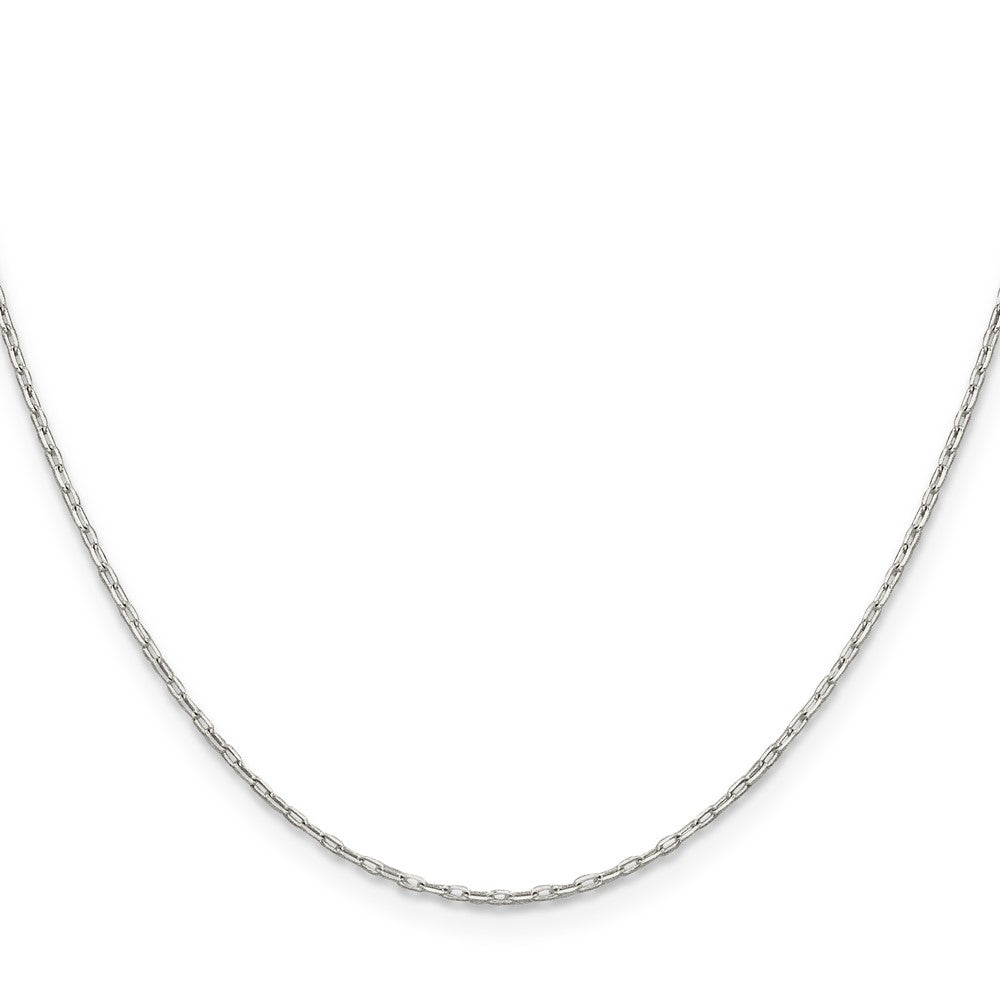 Sterling Silver 1mm Diamond-cut Long Link Cable Chain w/ ext.