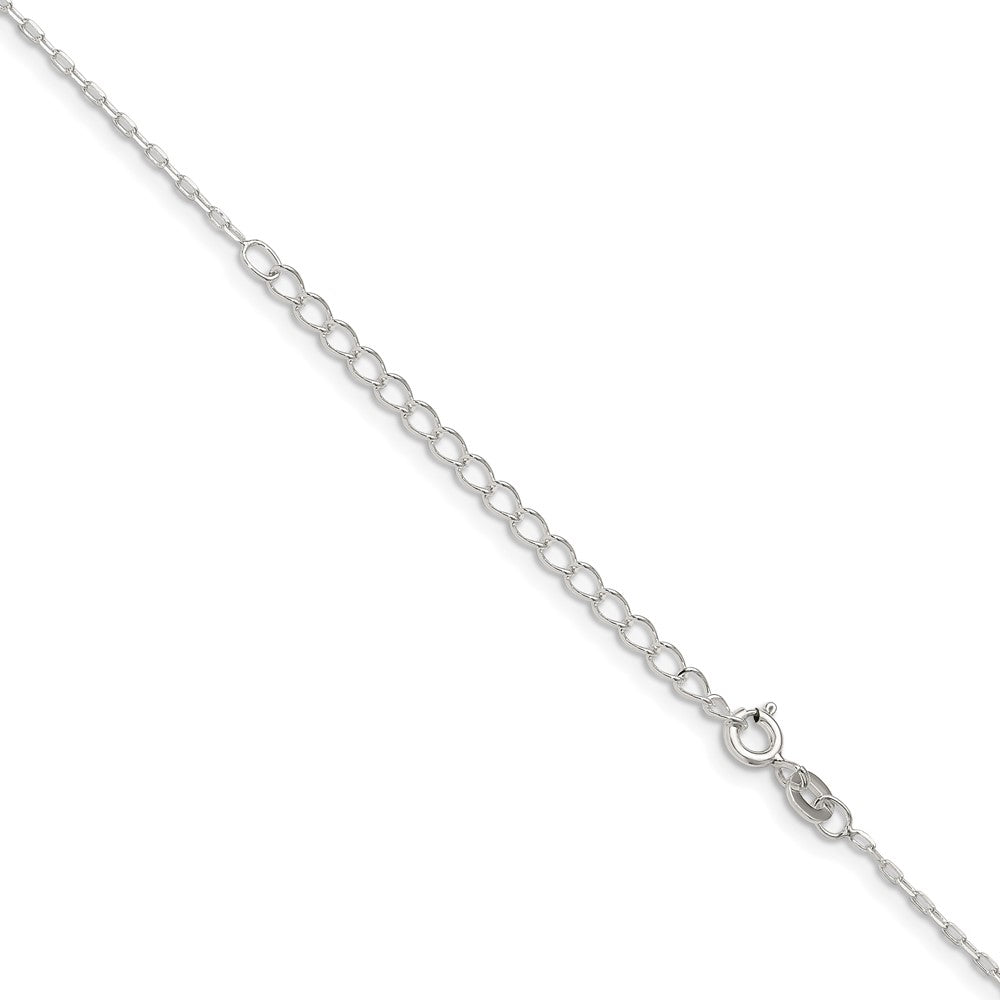 Sterling Silver 1mm Diamond-cut Long Link Cable Chain w/ ext.