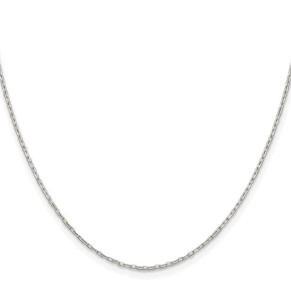 Sterling Silver Rhodium-plated 1mm Diamond-cut Long Link Cable Chain
