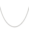 Sterling Silver Rhodium-plated 1mm Diamond-cut Long Link Cable Chain w/2in
