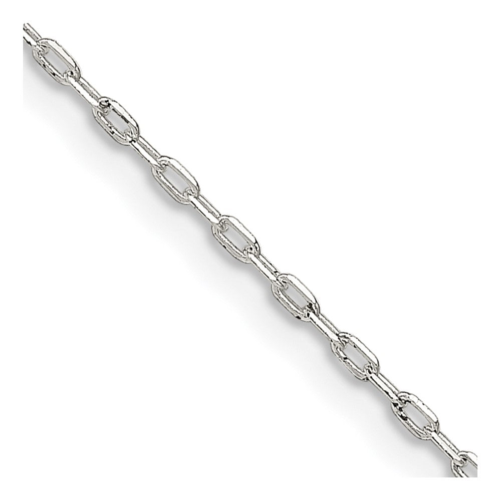 Sterling Silver 1mm Diamond-cut Long Link Cable Chain w/ ext.