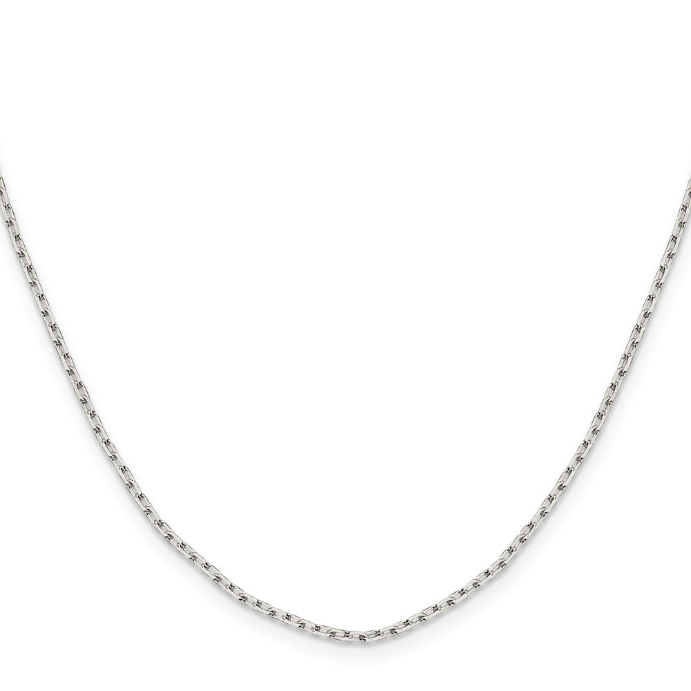 Sterling Silver 1.65mm Diamond-cut Long Link Cable Chain w/2in ext.
