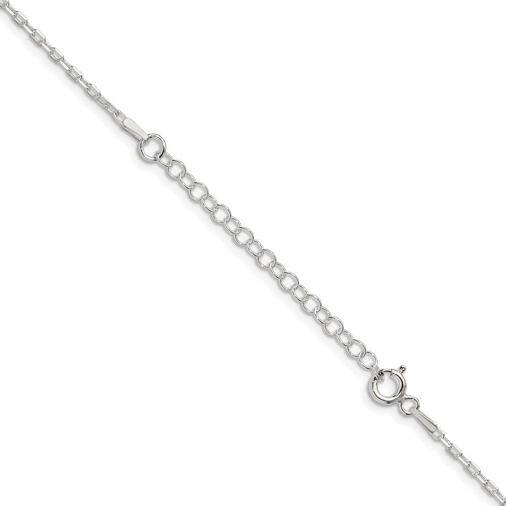 Sterling Silver 1.65mm Diamond-cut Long Link Cable Chain w/2in ext.