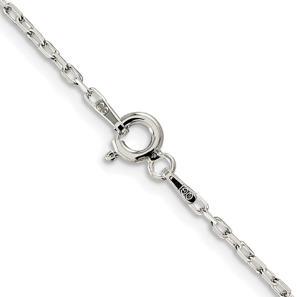 Sterling Silver Rhodium-plated 1.65mm Diamond-cut Long Link Cable Chain