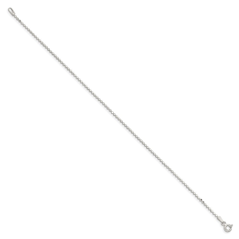 Sterling Silver 1.15mm Square Fancy Beaded Chain