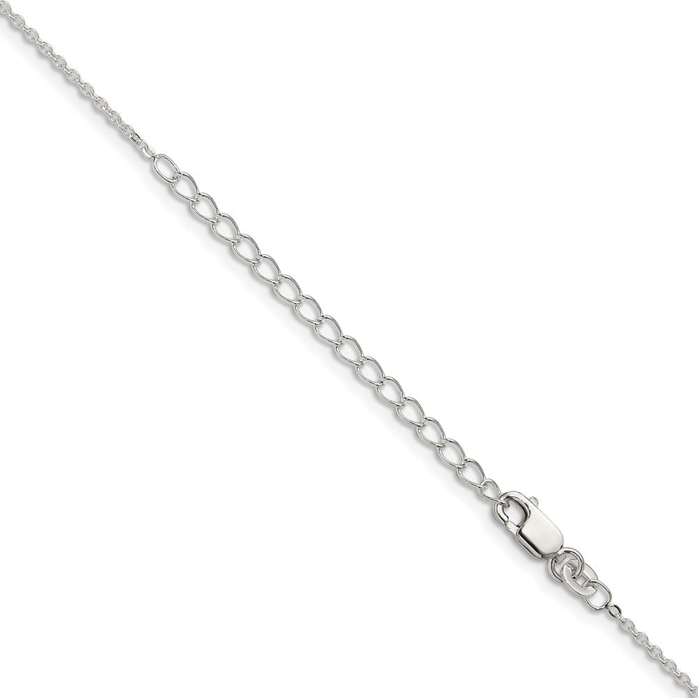 Sterling Silver 1mm Flat Link Cable Chain w/ ext.