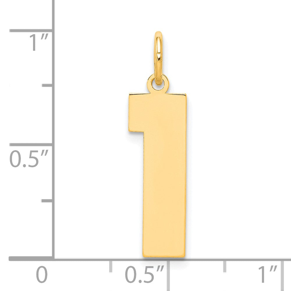 Sterling Silver/Gold Plated Polished Number 1 Charm