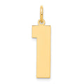 Sterling Silver/Gold Plated Polished Number 1 Charm