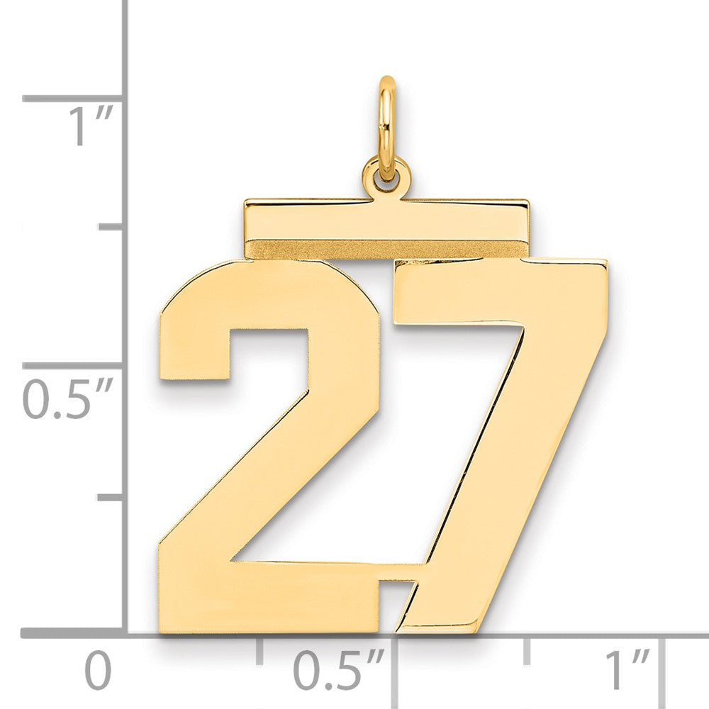 Sterling Silver/Gold-plated Polished Number 27 Charm