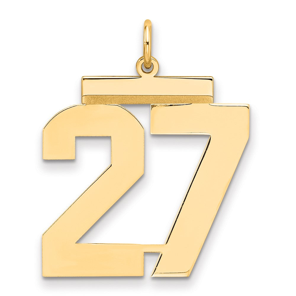 Sterling Silver/Gold-plated Polished Number 27 Charm