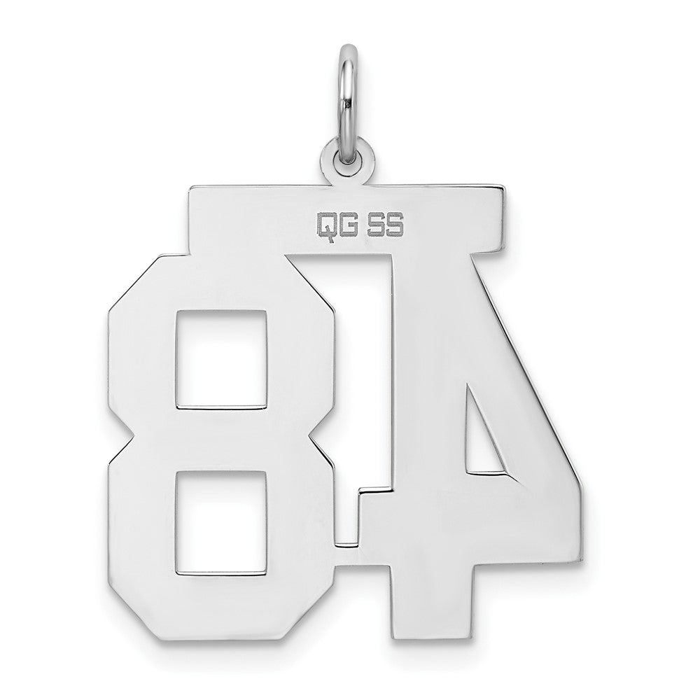 Sterling Silver/Rhodium-plated Polished Number 48 Charm