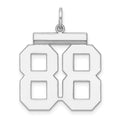 Sterling Silver/Rhodium-plated Polished Number 88 Charm