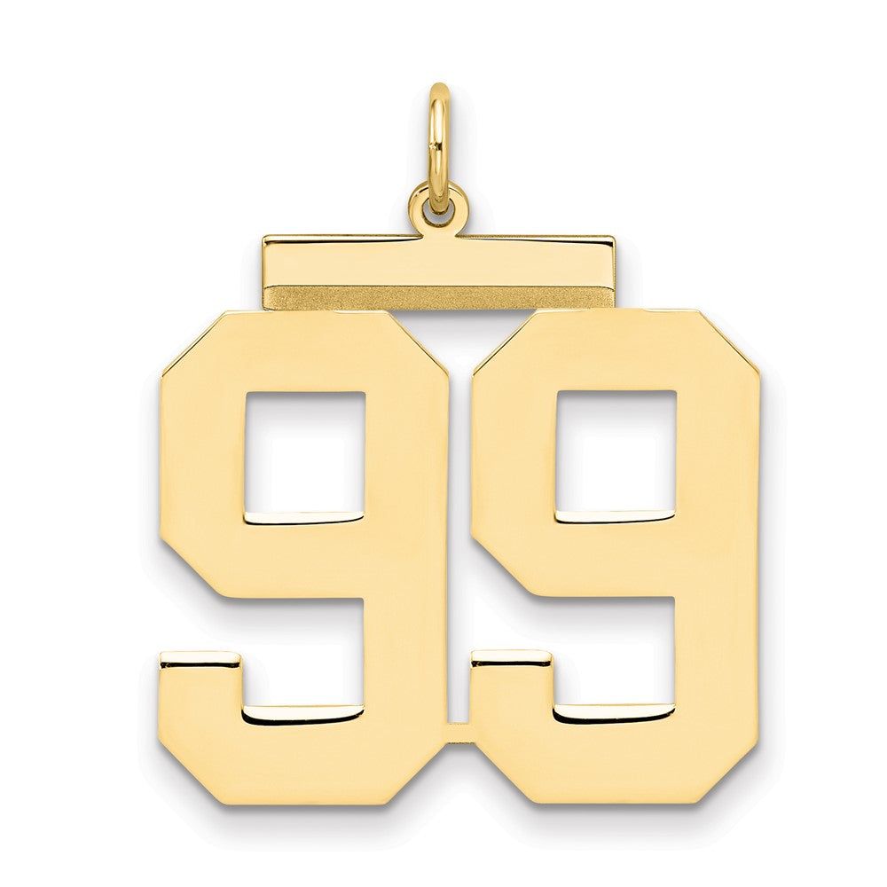 Sterling Silver Gold plated Polished Number 99 Charm