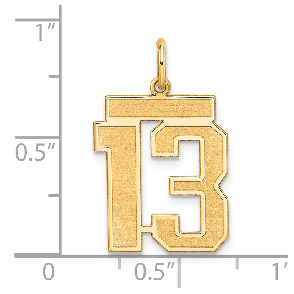 Sterling Silver/Gold-plated Satin Number 13 Charm