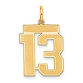 Sterling Silver/Gold-plated Satin Number 13 Charm