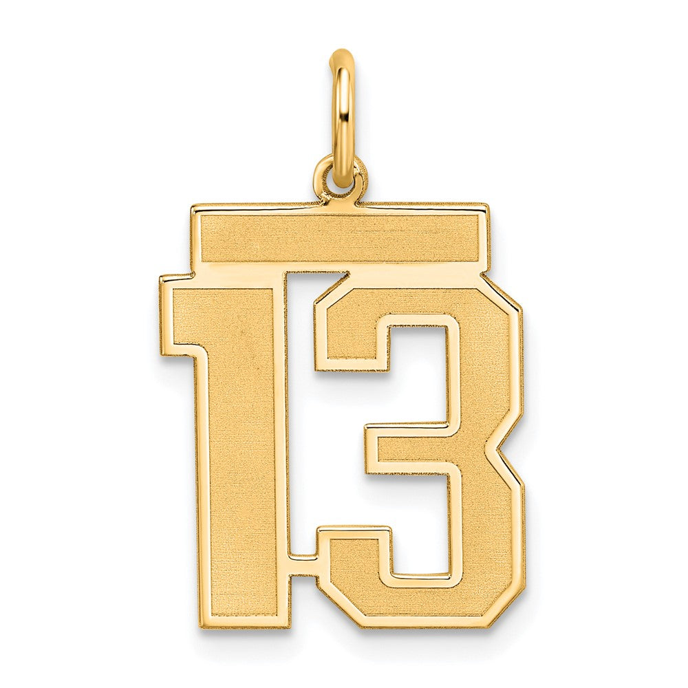 Sterling Silver/Gold-plated Satin Number 13 Charm