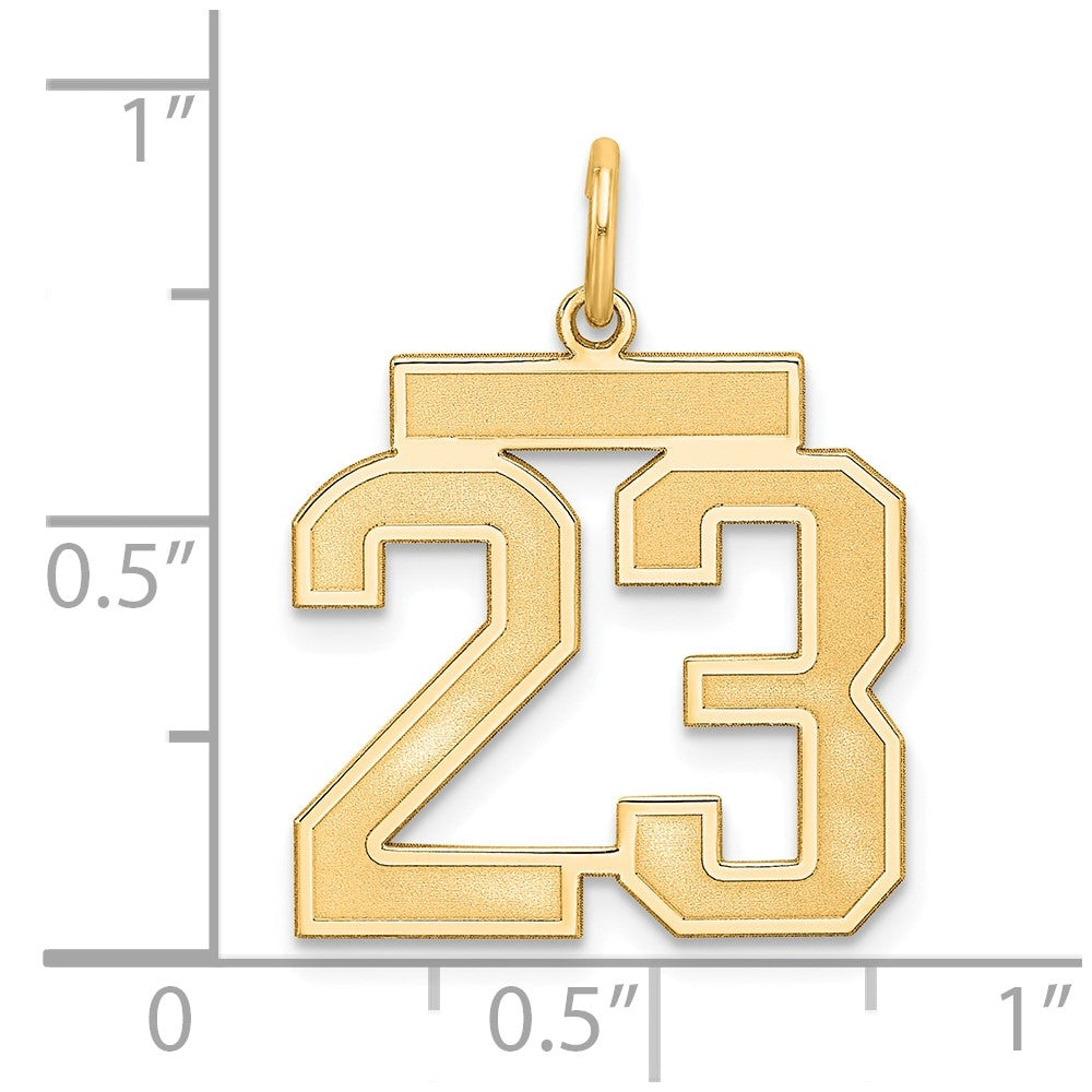 Sterling Silver/Gold-plated Satin Number 23 Charm
