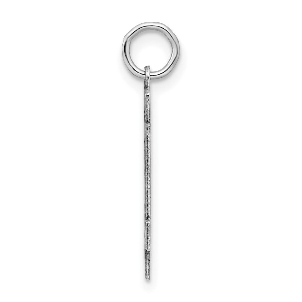 Sterling Silver/Rhodium-plated Satin Number 64 Charm