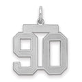 Sterling Silver/Rhodium-plated Satin Number 90 Charm