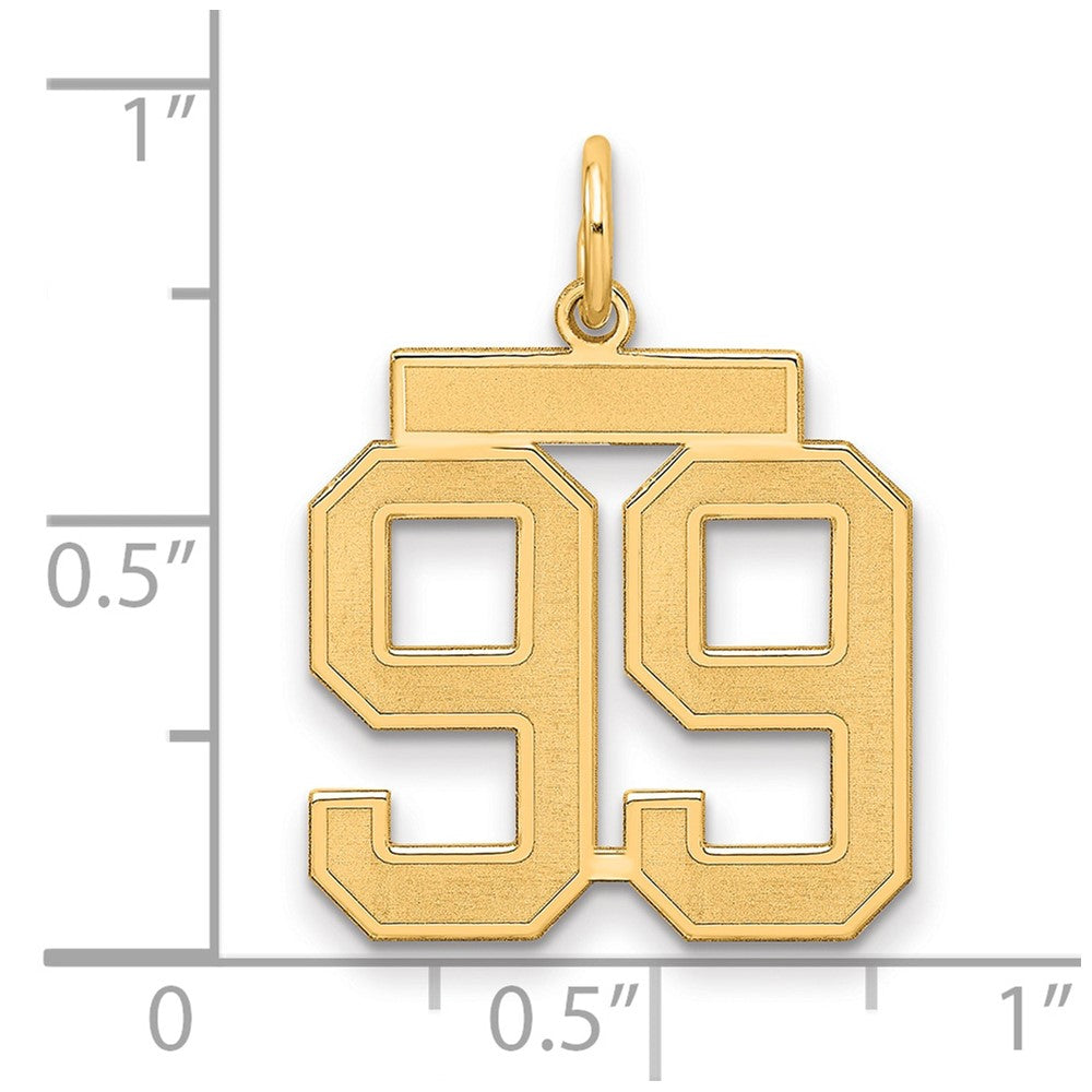 Sterling Silver/Gold-plated Satin Number 99 Charm
